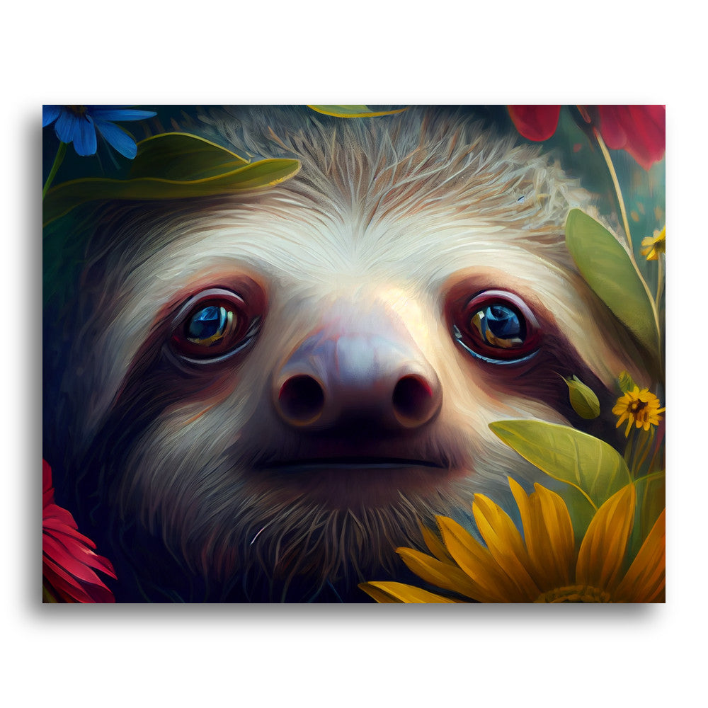 Sloth Among Blooms – Paint by Numbers Kit