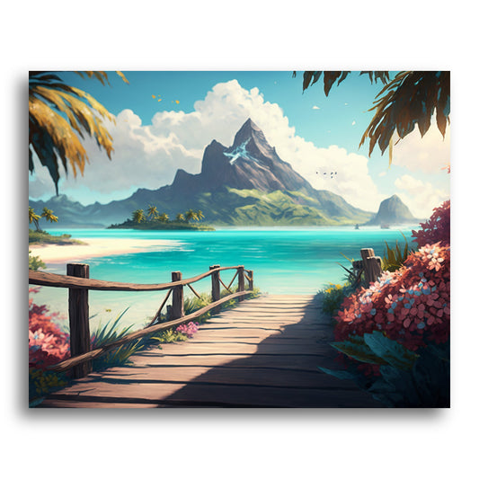 Path to the Tropical Shore – Paint by Numbers Kit