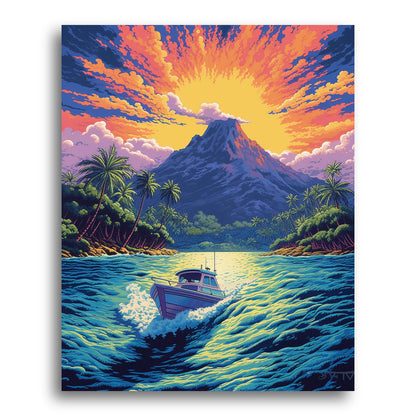Tropical Coastline Ride – Paint by Numbers Kit