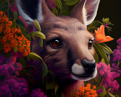 Kangaroo Among Blossoms – Paint by Numbers Kit