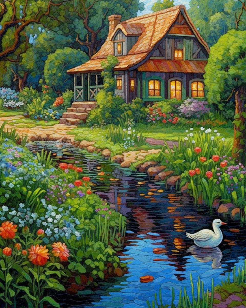 Springtime at the Cottage – Paint by Numbers Kit