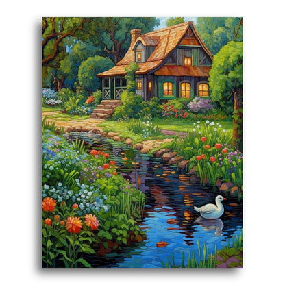Springtime at the Cottage – Paint by Numbers Kit