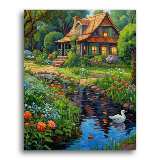 Springtime at the Cottage – Paint by Numbers Kit