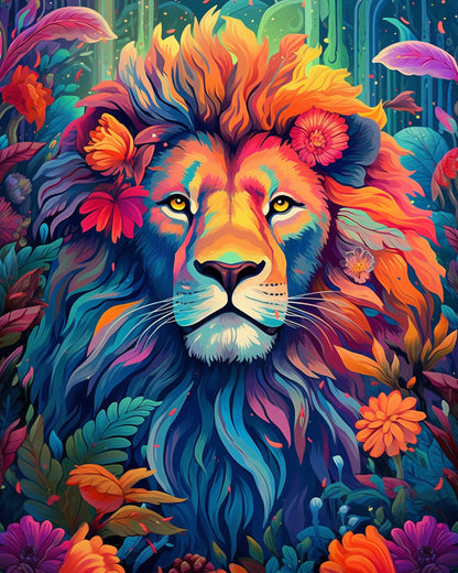 Lion in Bloom – Paint by Numbers Kit