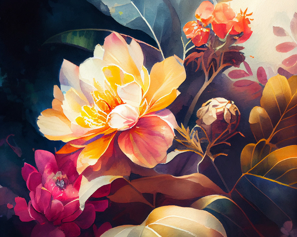 Sunburst Floral Harmony – Paint by Numbers Kit