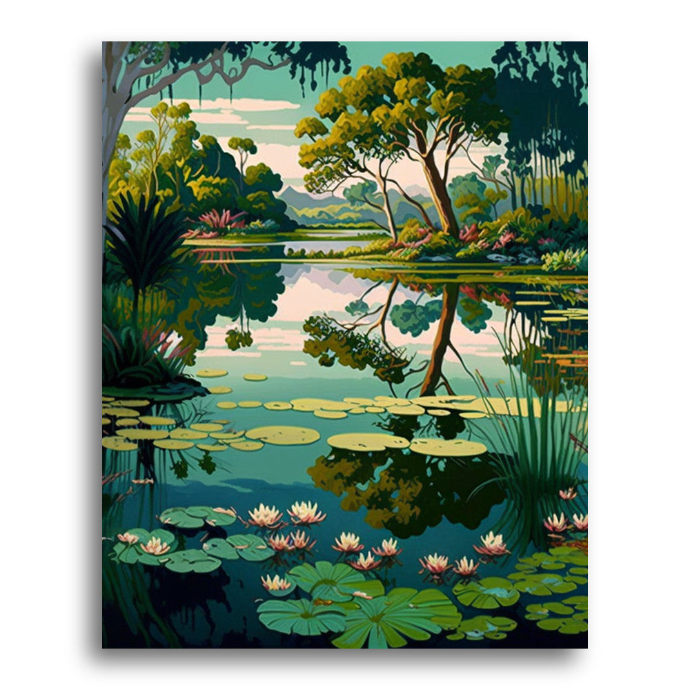 Lilies on Quiet Pond – Paint by Numbers Kit