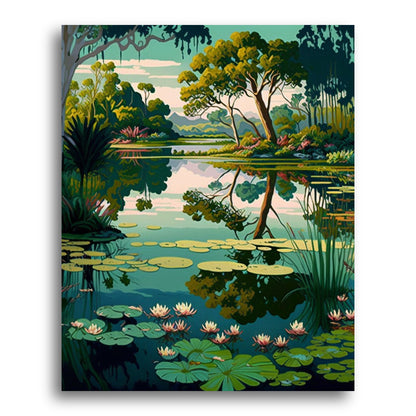 Lilies on Quiet Pond – Paint by Numbers Kit