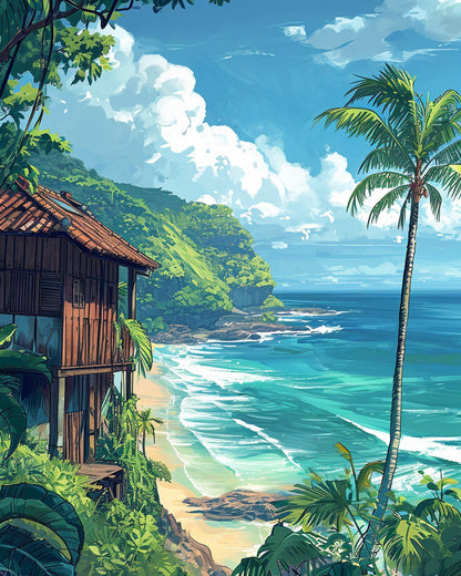 Cliffside Haven – Paint by Numbers Kit