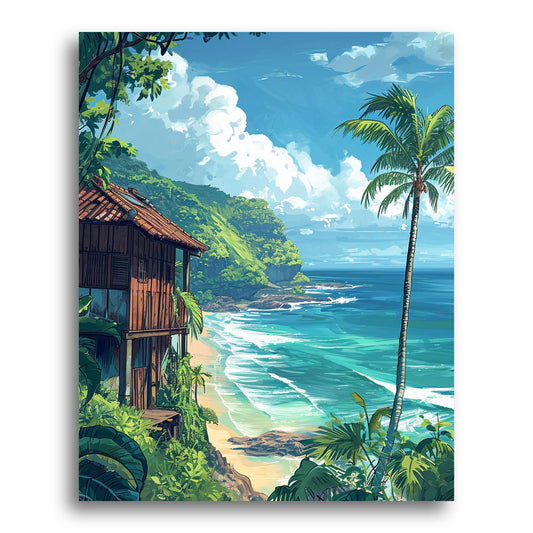 Cliffside Haven – Paint by Numbers Kit
