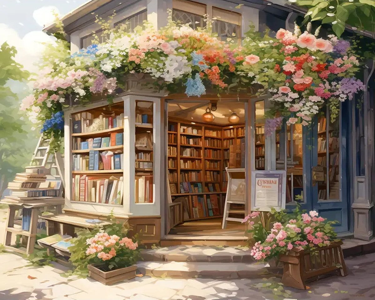 Charming Garden Bookshop – Paint by Numbers Kit