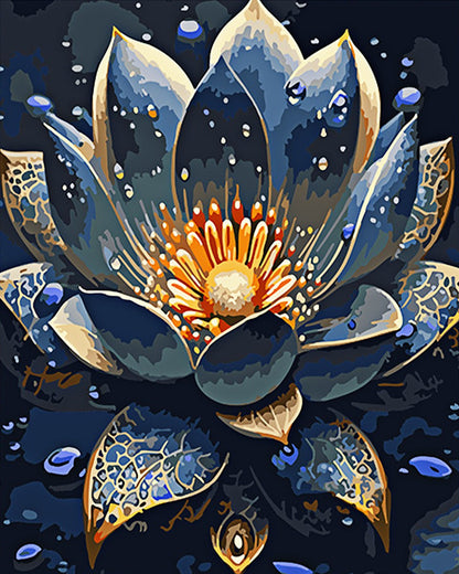 Midnight Lotus Bloom – Paint by Numbers Kit