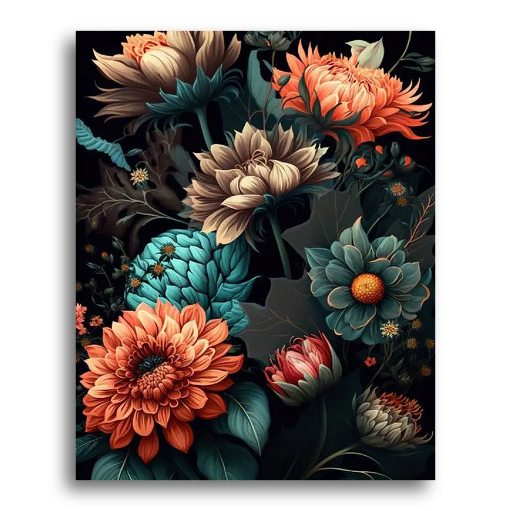 Elegant Chrysanthemum Bouquet – Paint by Numbers Kit