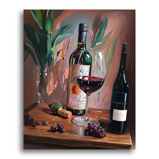 Elegant Red Wine Still Life – Paint by Numbers Kit