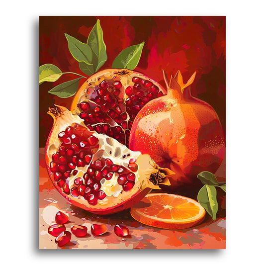 Ripe Pomegranate Still Life – Paint by Numbers Kit
