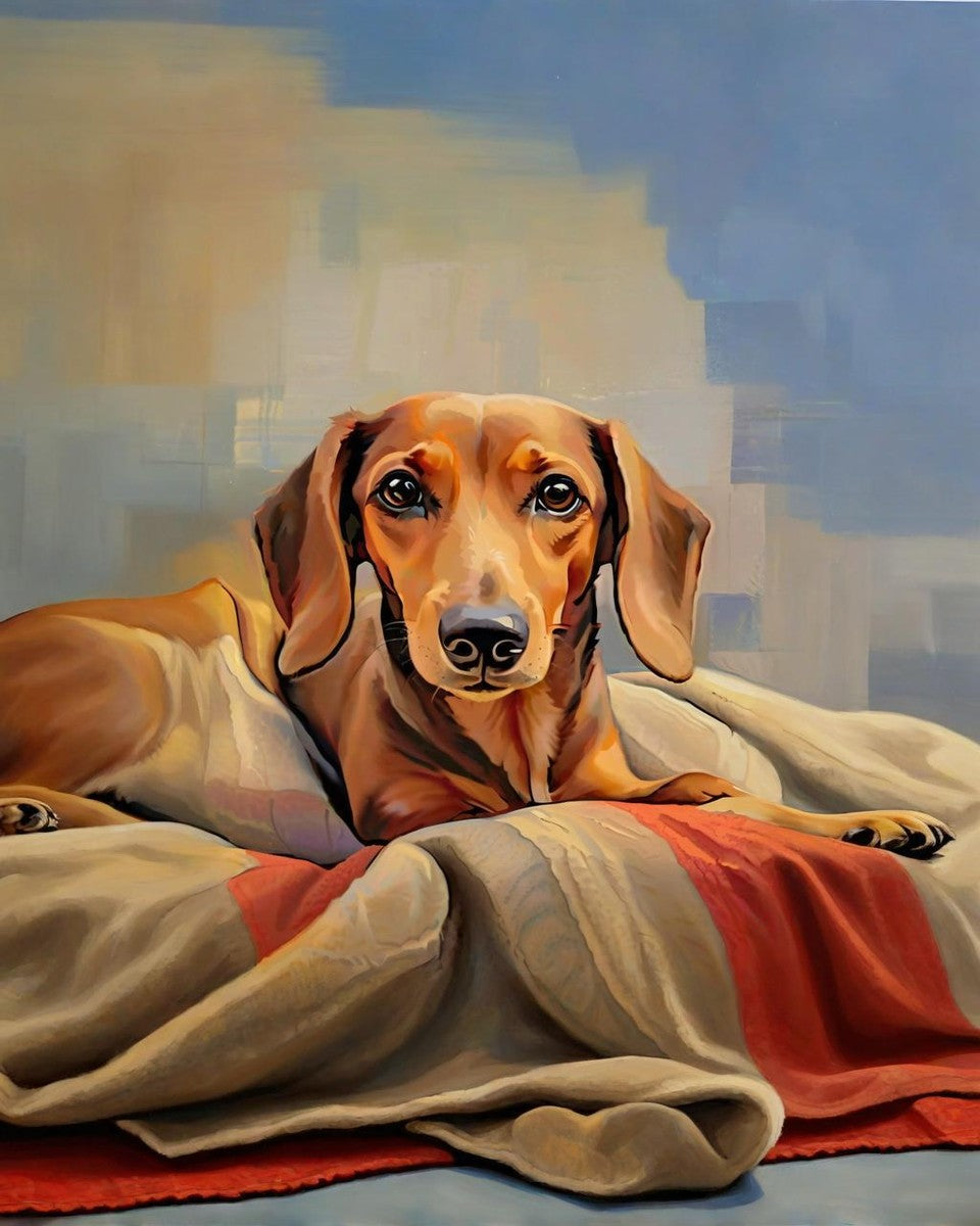 Resting Dachshund Portrait – Paint by Numbers Kit