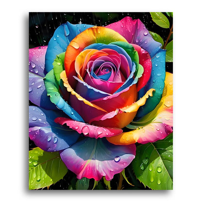 Rainbow Dewdrop Rose – Paint by Numbers Kit