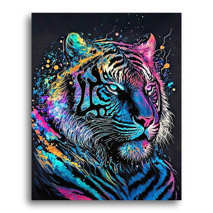 Neon Tiger Majesty – Paint by Numbers Kit