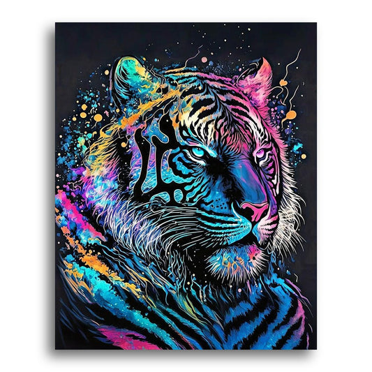Neon Tiger Majesty – Paint by Numbers Kit