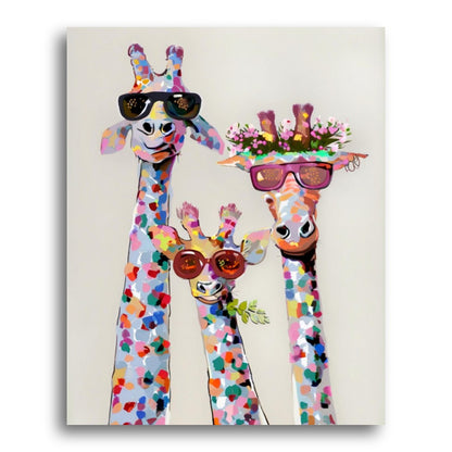 Colorful Giraffe Trio – Paint by Numbers Kit
