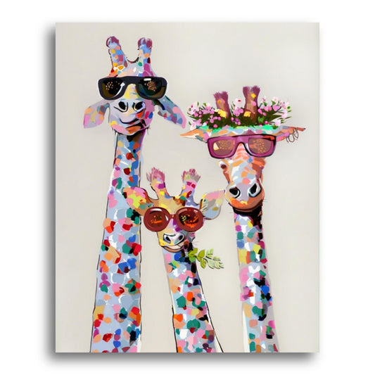 Colorful Giraffe Trio – Paint by Numbers Kit