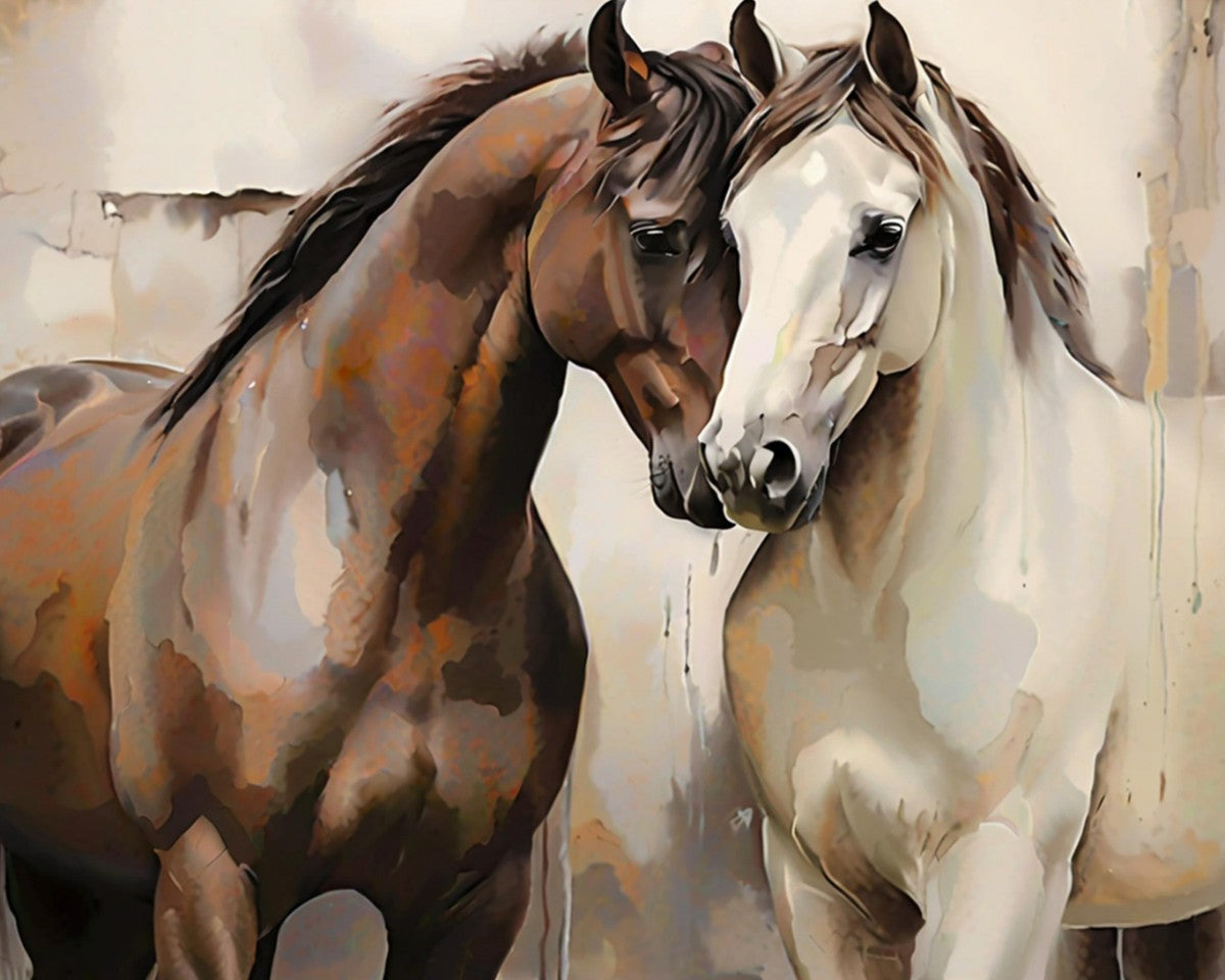Tender Equine Embrace – Paint by Numbers Kit