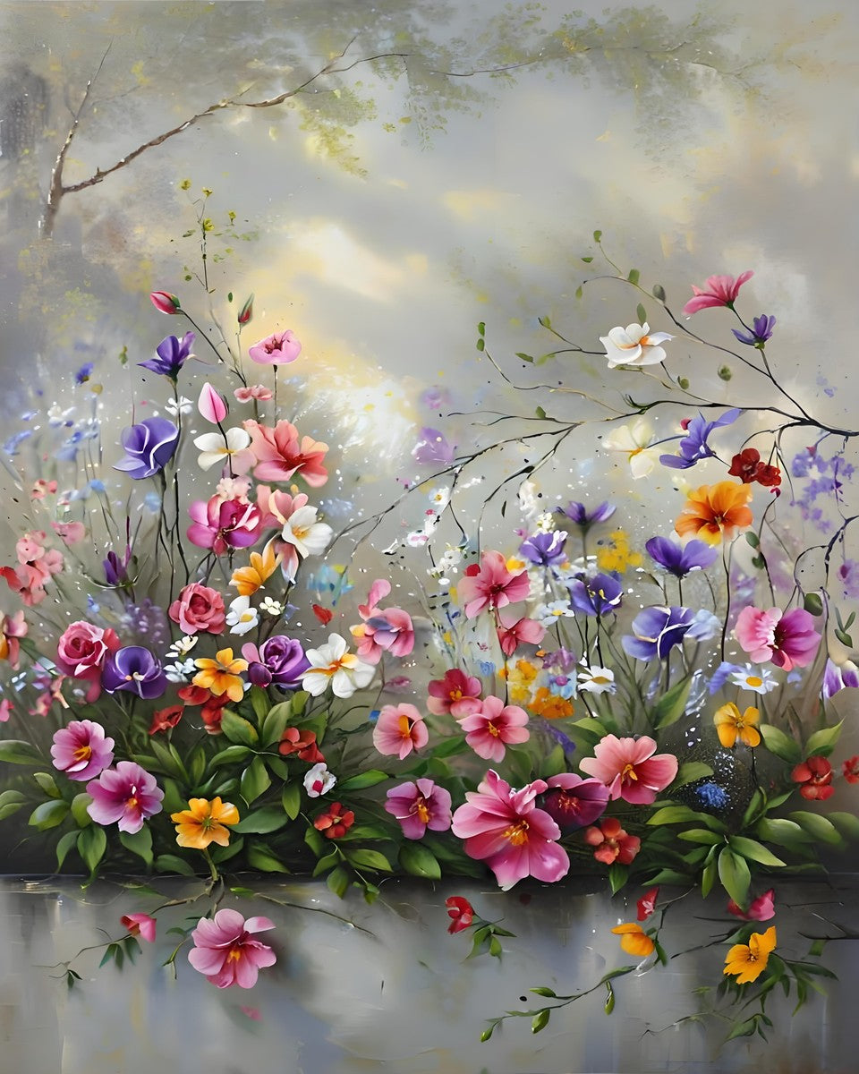 Vibrant Floral Garden – Paint by Numbers Kit