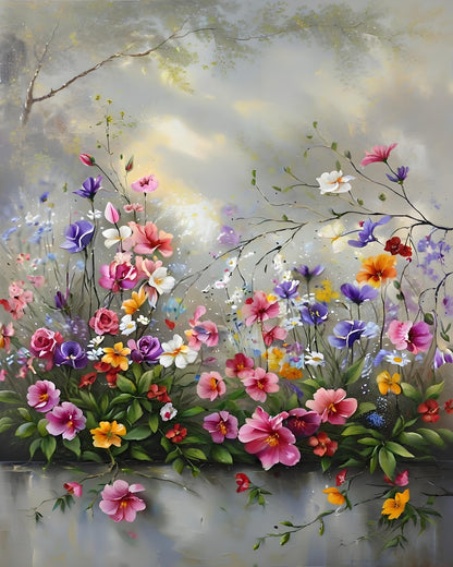 Vibrant Floral Garden – Paint by Numbers Kit