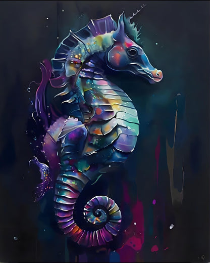 Luminous Seahorse Glow – Paint by Numbers Kit