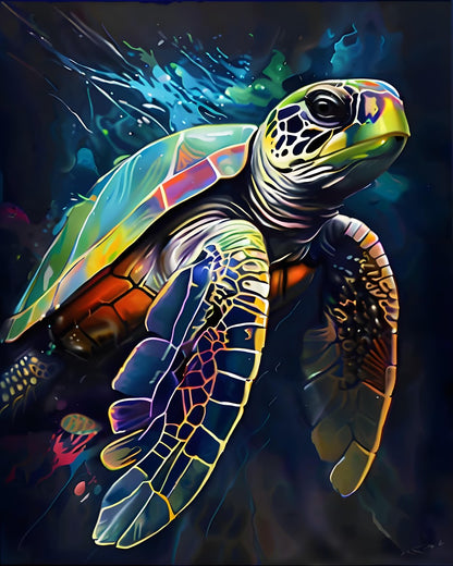 Vibrant Sea Turtle – Paint by Numbers Kit