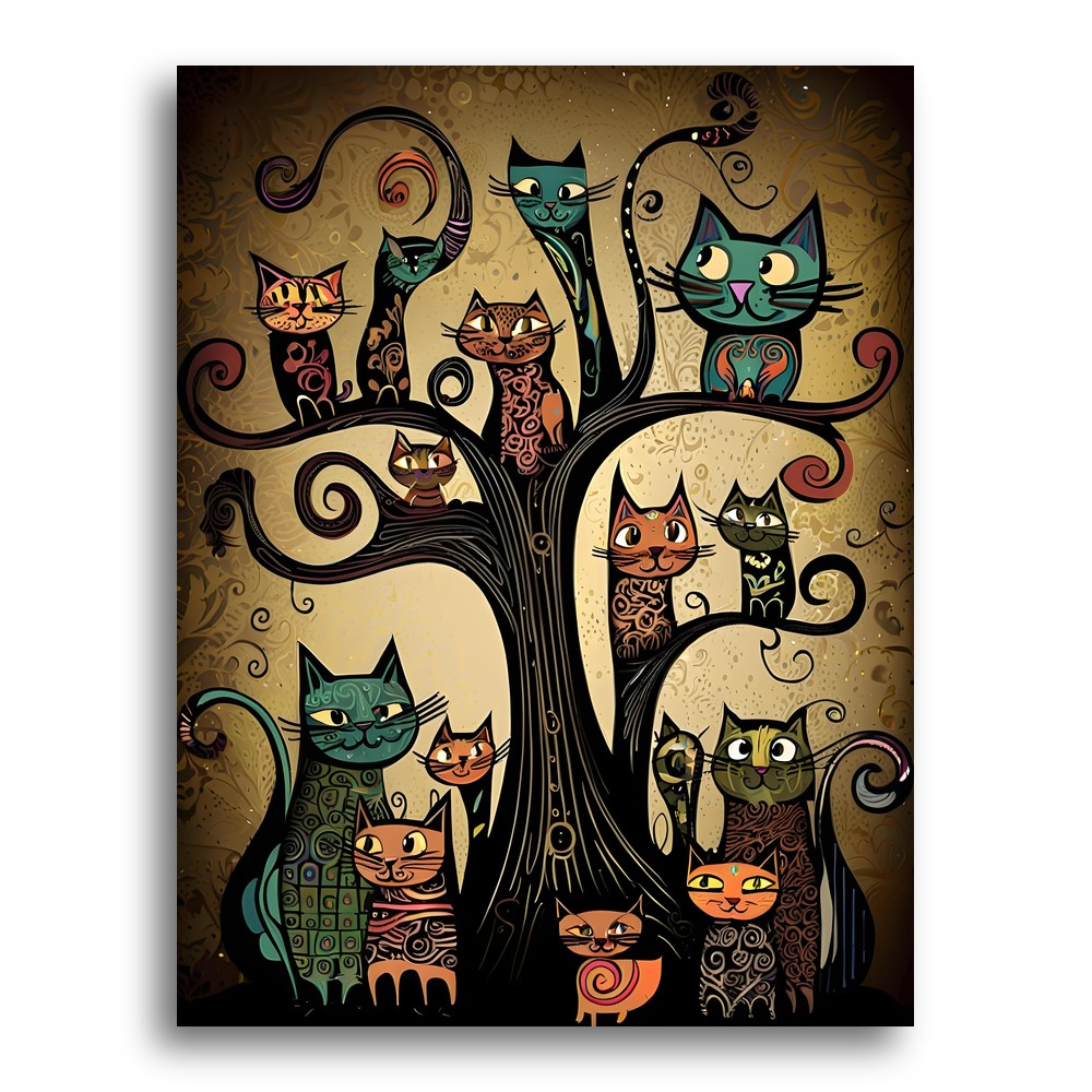 Whimsical Cat Tree – Paint by Numbers Kit