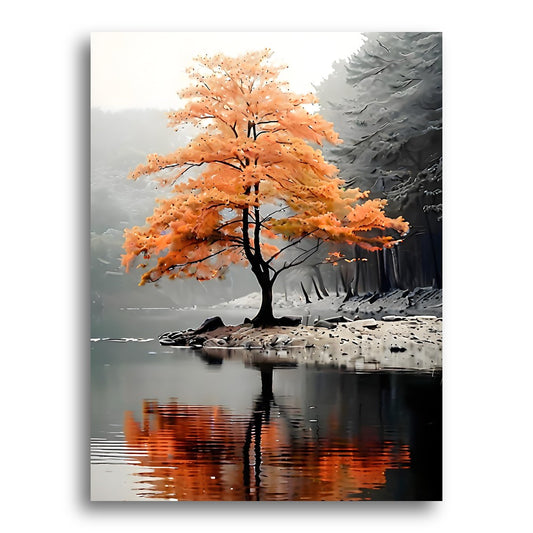 Autumn Tree Reflection – Paint by Numbers Kit