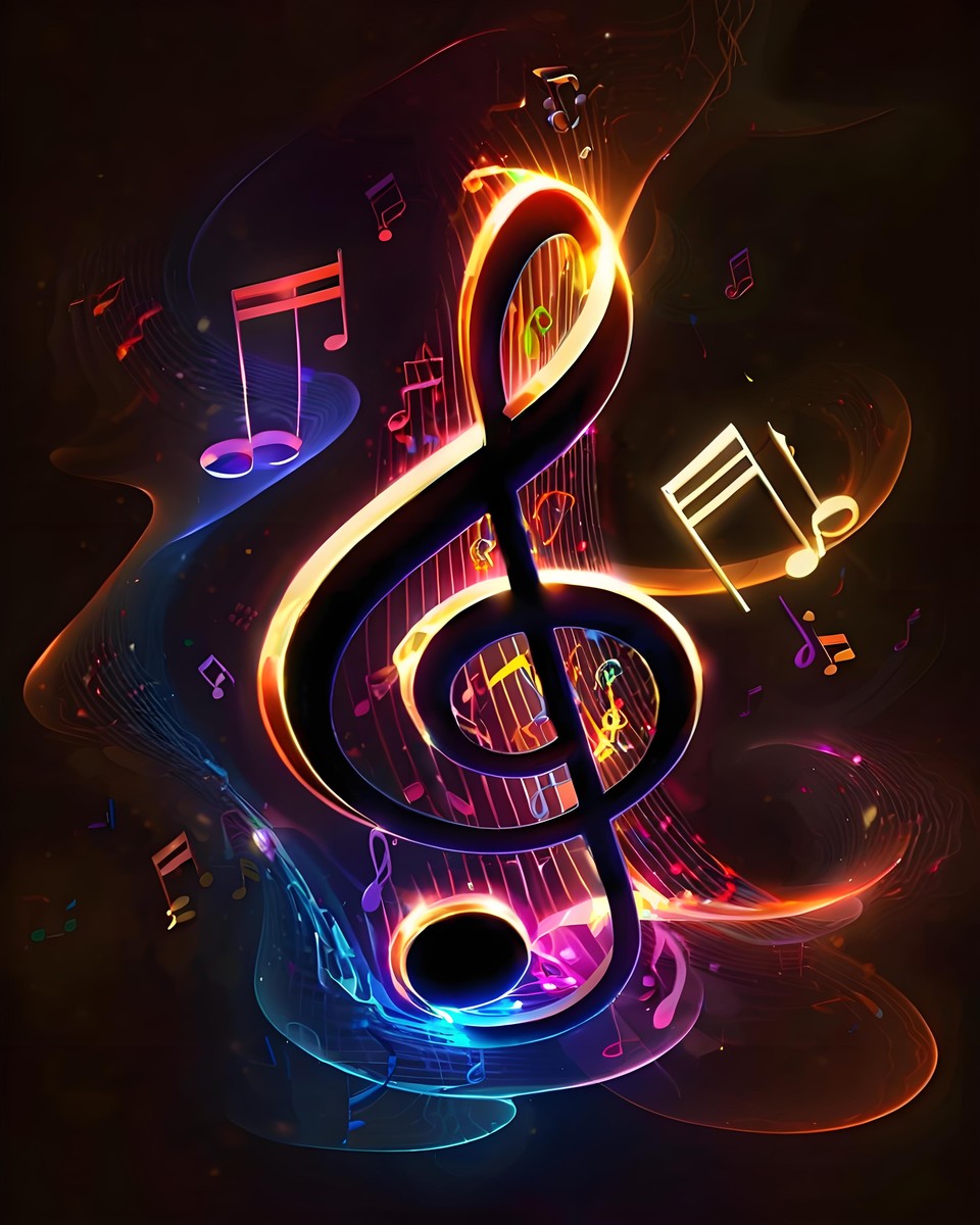 Luminous Treble Clef – Paint by Numbers Kit