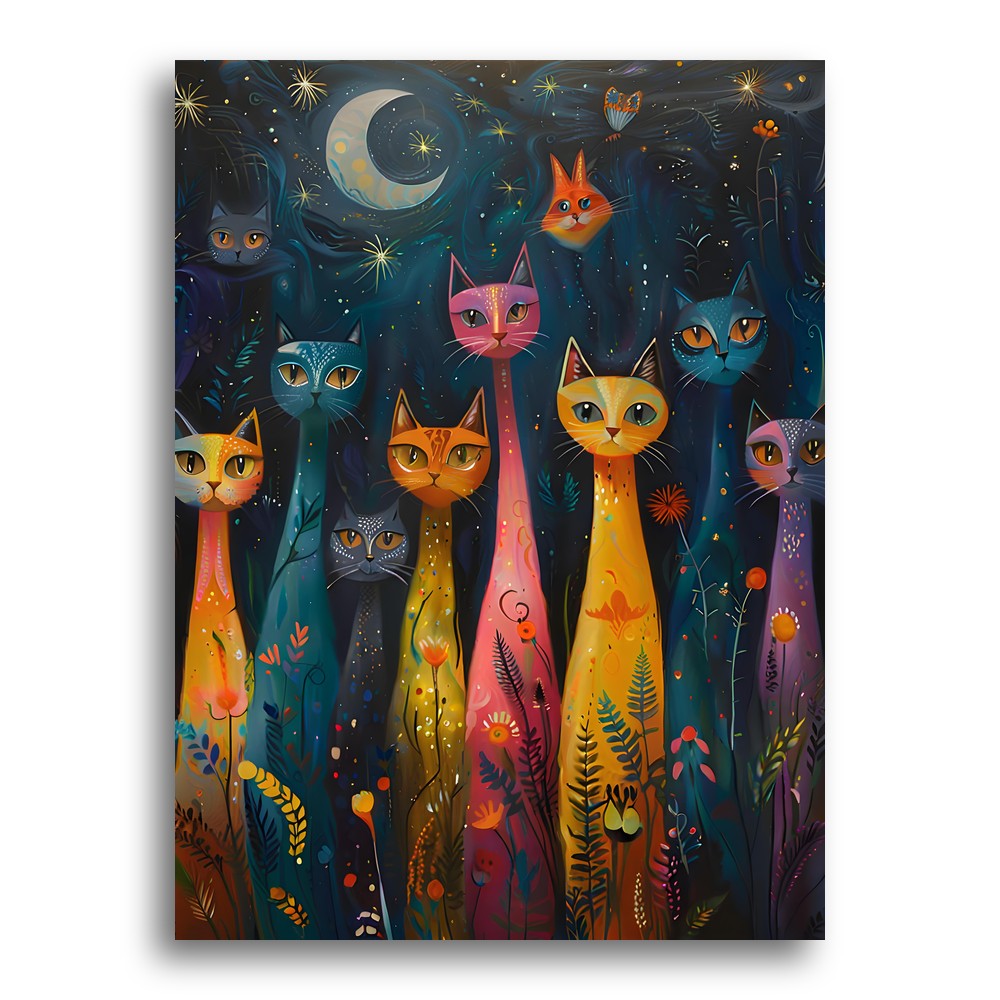 Mystic Night Cats – Paint by Numbers Kit