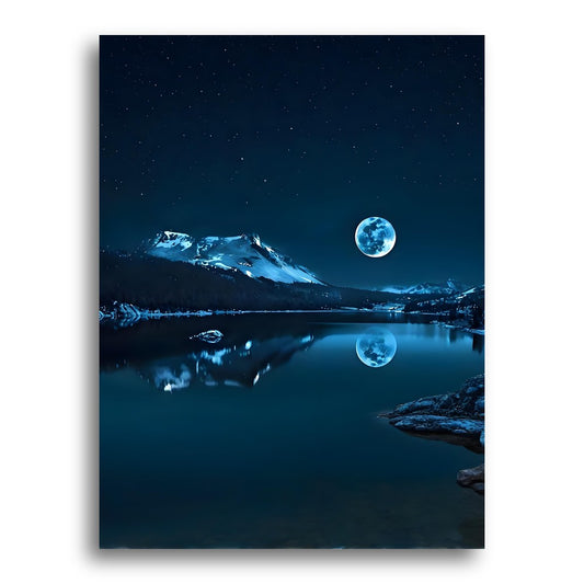 Moonlit Mountain Lake – Paint by Numbers Kit