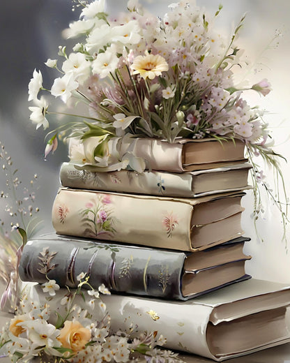 Vintage Floral Books – Paint by Numbers Kit