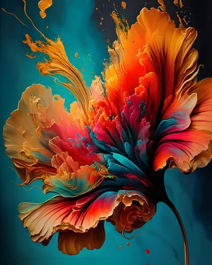 Vibrant Abstract Flower – Paint by Numbers Kit