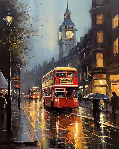 London Rainy Evening – Paint by Numbers Kit