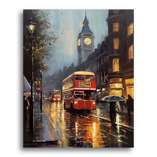 London Rainy Evening – Paint by Numbers Kit