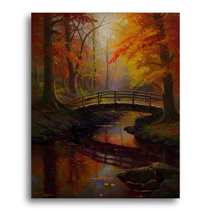 Autumn Bridge Reflection – Paint by Numbers Kit