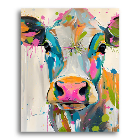 Vibrant Colorful Cow – Paint by Numbers Kit