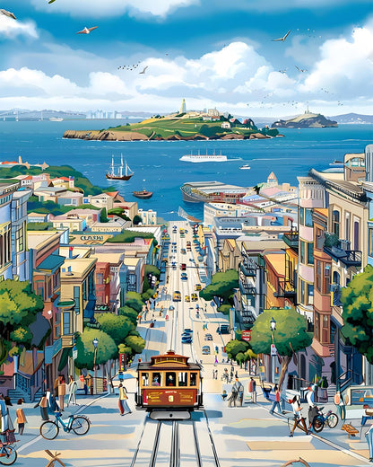 San Francisco Cable Car – Paint by Numbers Kit