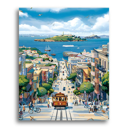 San Francisco Cable Car – Paint by Numbers Kit