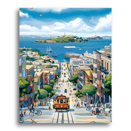 San Francisco Cable Car – Paint by Numbers Kit