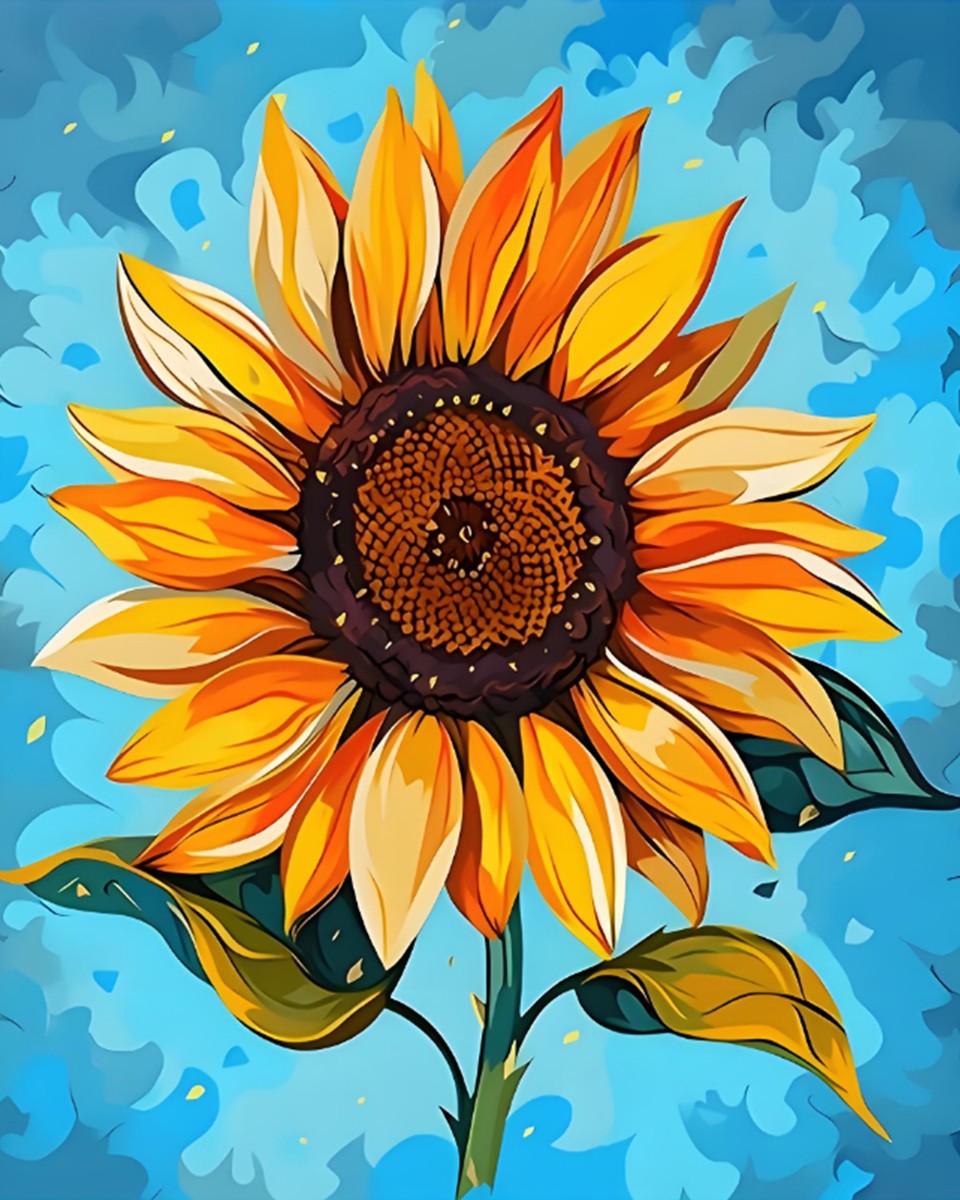 Radiant Sunflower Bloom – Paint by Numbers Kit
