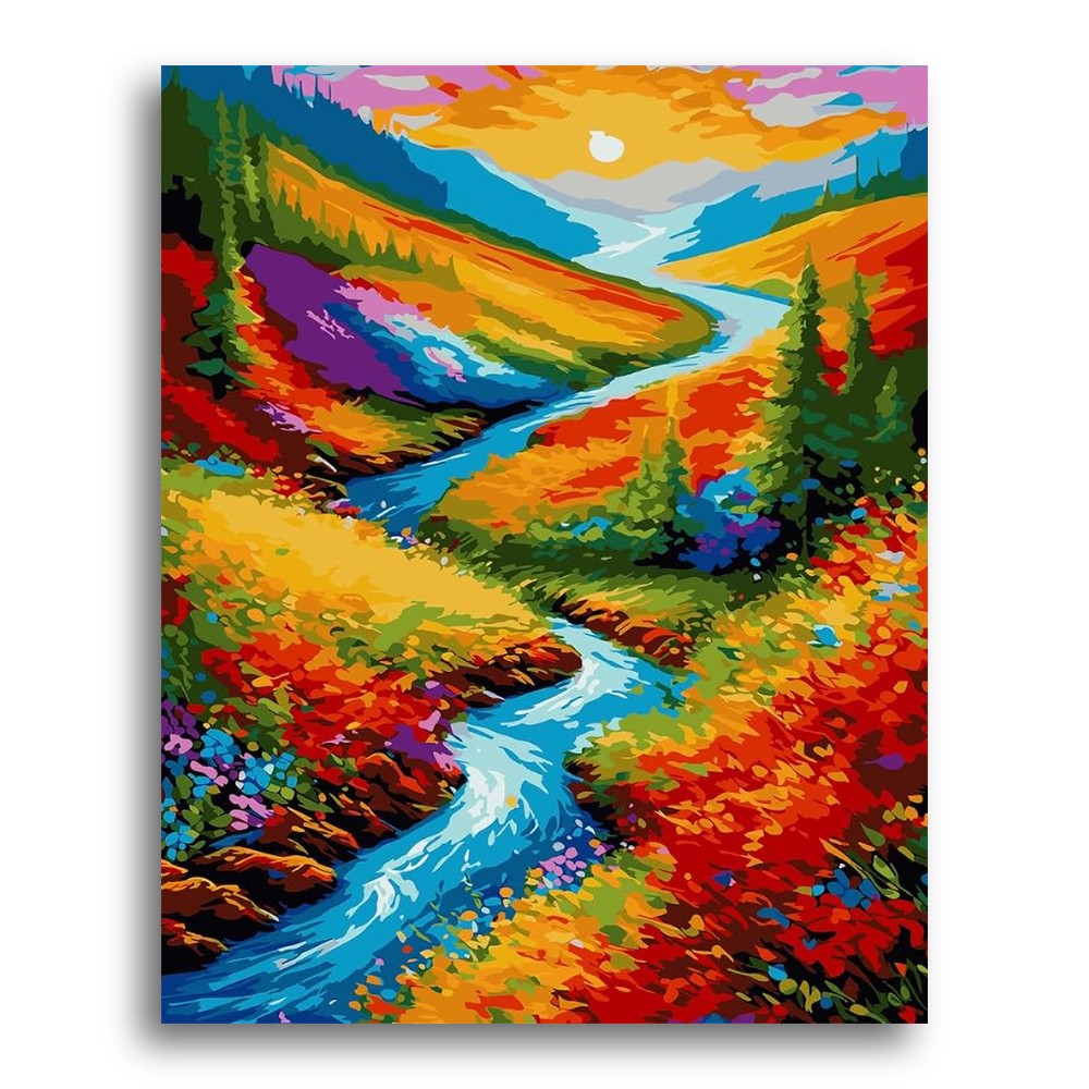 Sunset River Valley – Paint by Numbers Kit