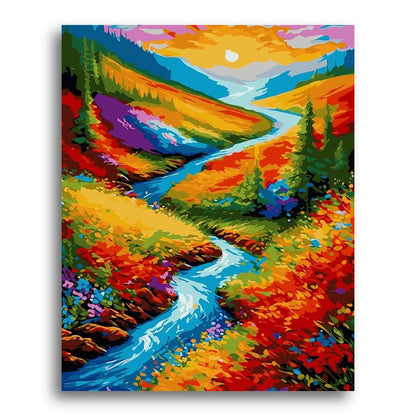 Sunset River Valley – Paint by Numbers Kit