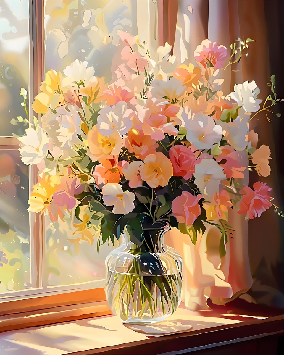 Sunlit Floral Bouquet – Paint by Numbers Kit