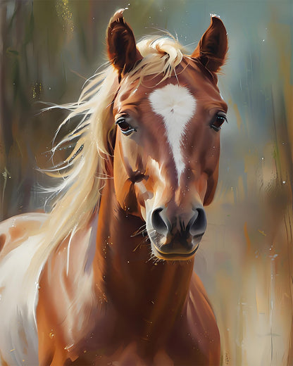 Radiant Chestnut Horse – Paint by Numbers Kit