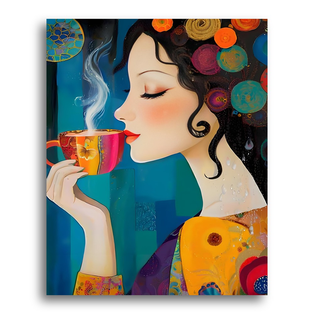 Serene Woman with Tea – Paint by Numbers Kit