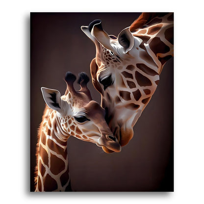 Tender Giraffe Embrace – Paint by Numbers Kit